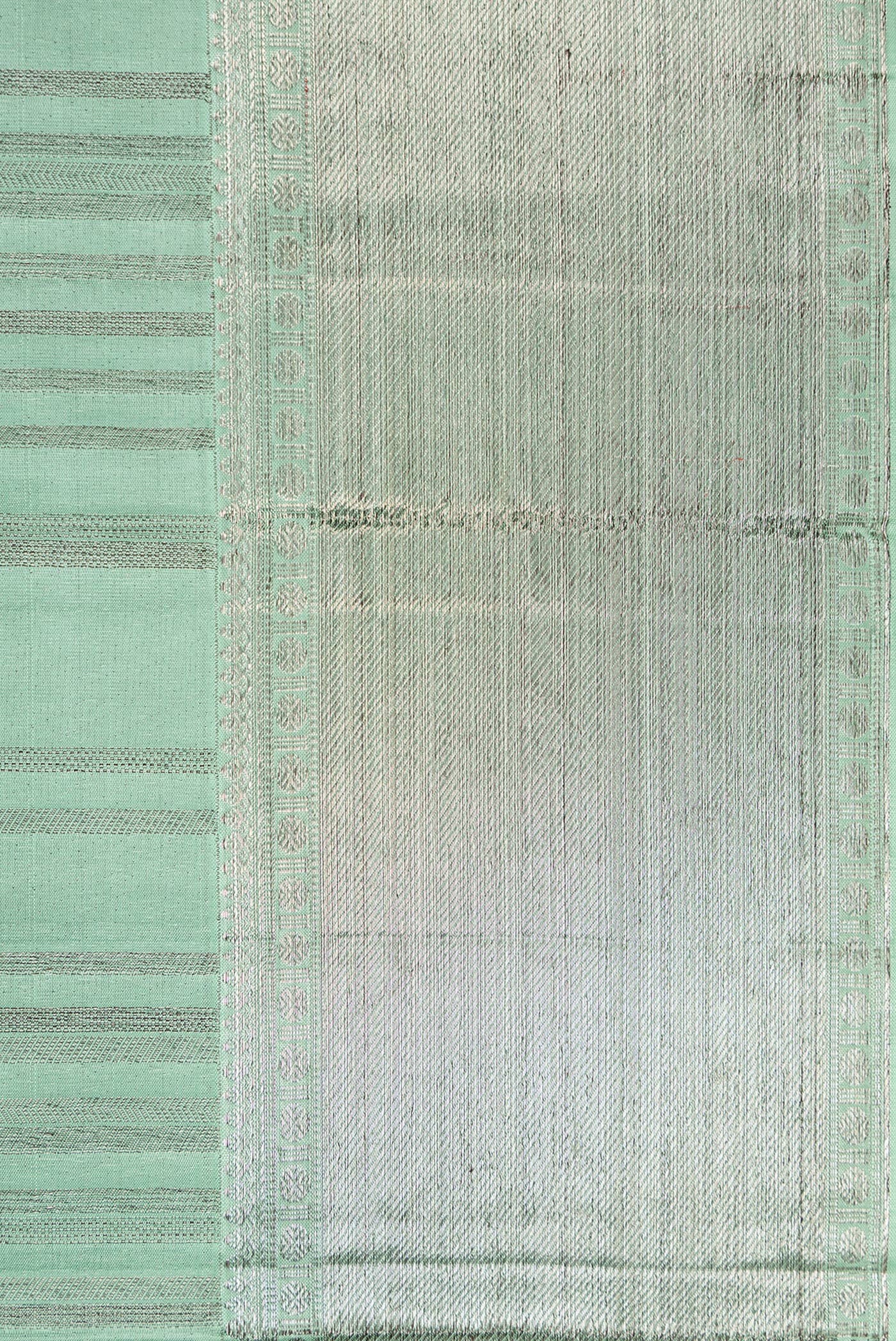 Mint Green Kanjivaram Silk Saree - Image 3
