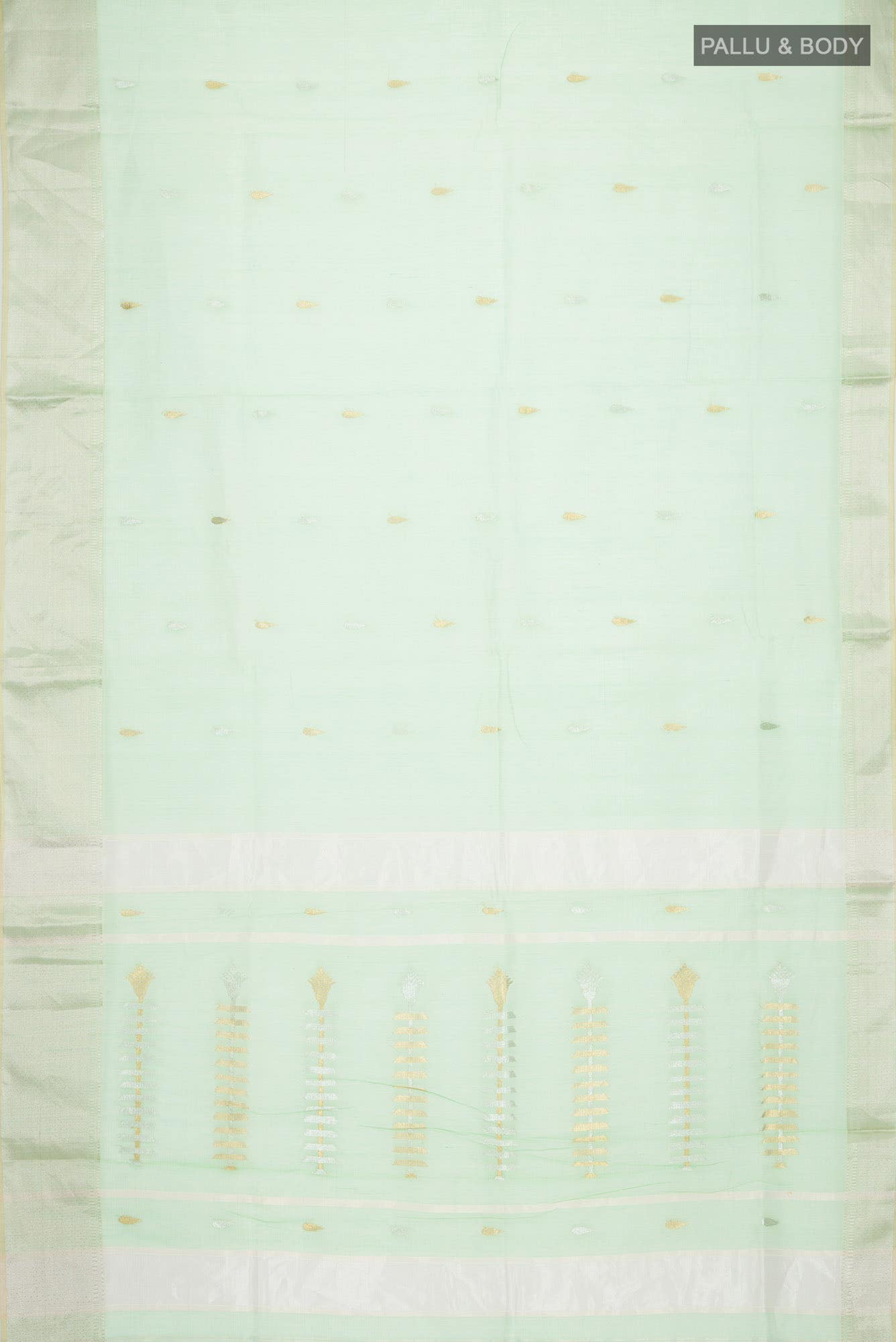 Mint Green Kota Silk Saree - Image 3