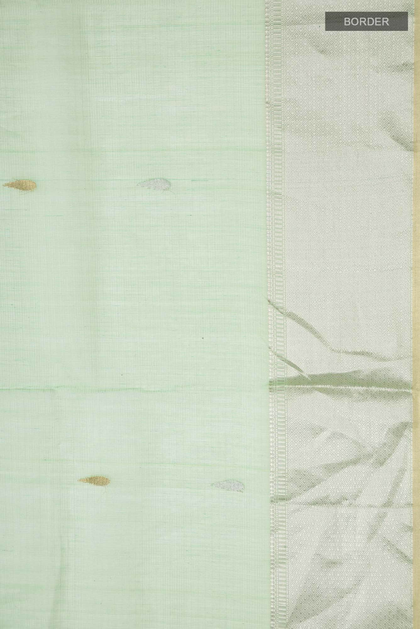 Mint Green Kota Silk Saree - Image 4