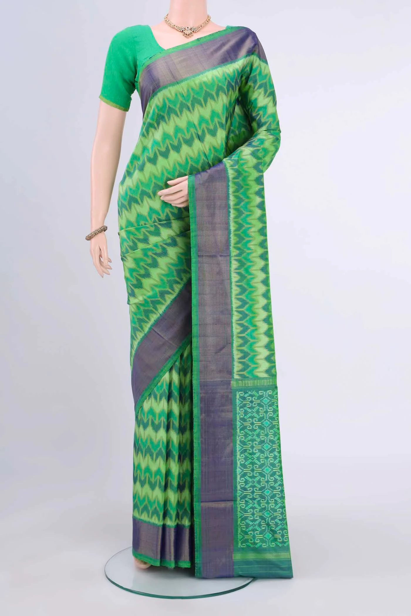Mint Green Pochampally Saree