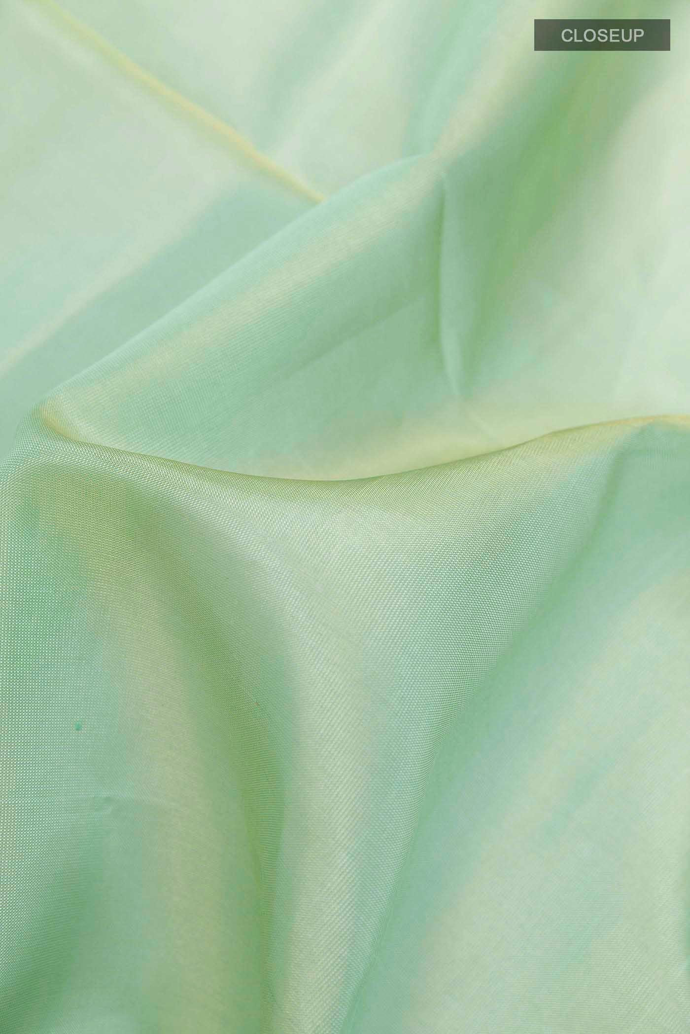 Mint Green Soft Silk Saree - Image 2