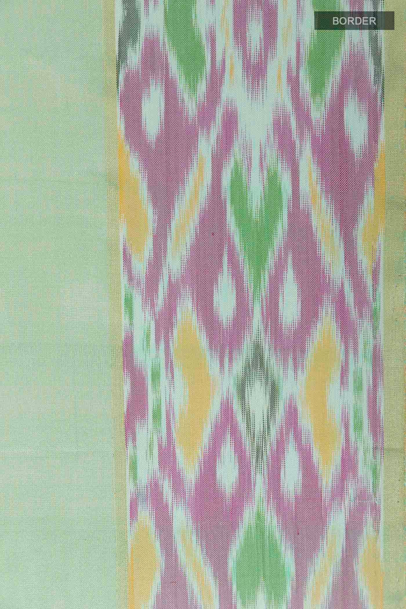 Mint Green Soft Silk Saree - Image 3