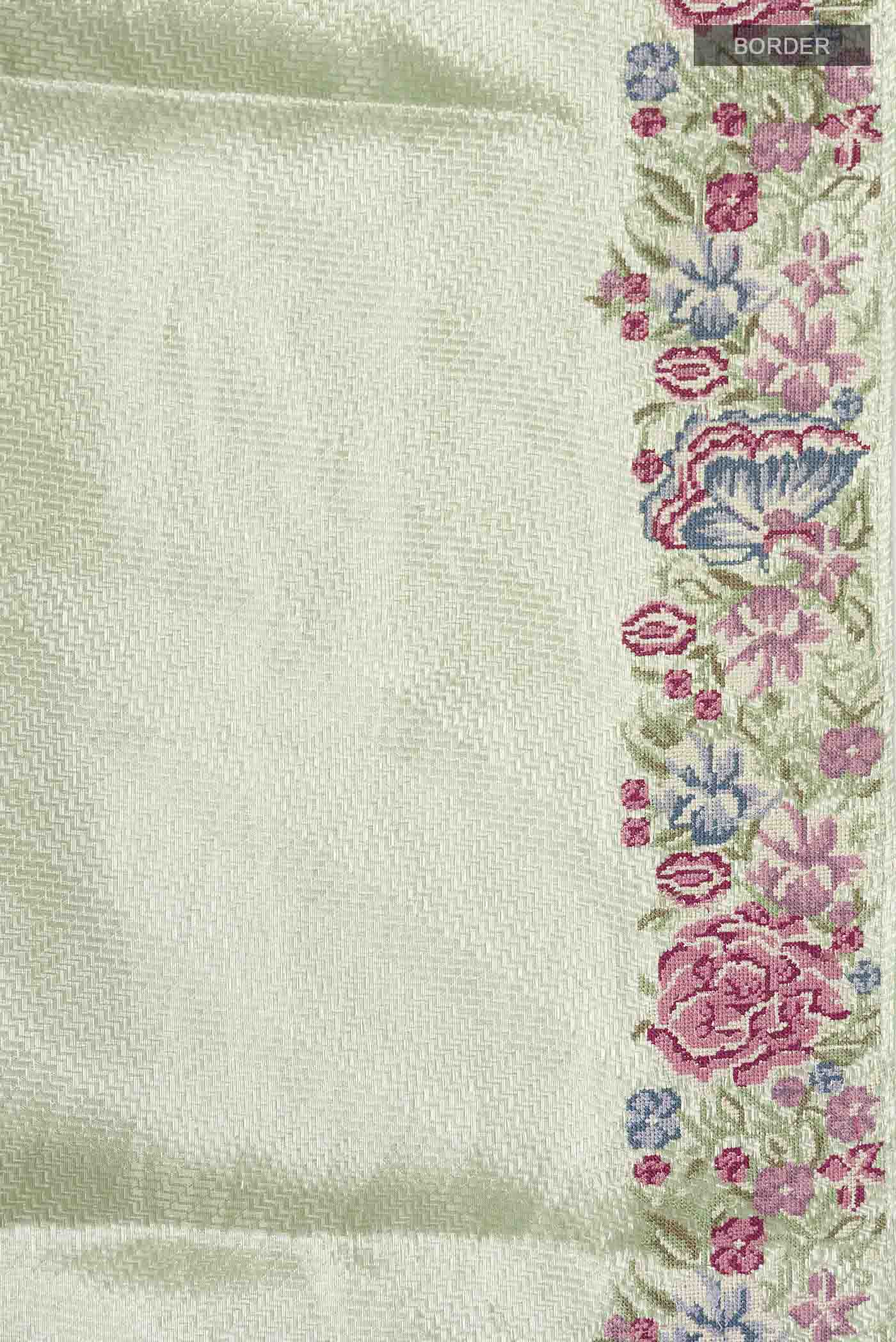 Mint Green Tissue Silk Saree - Image 3