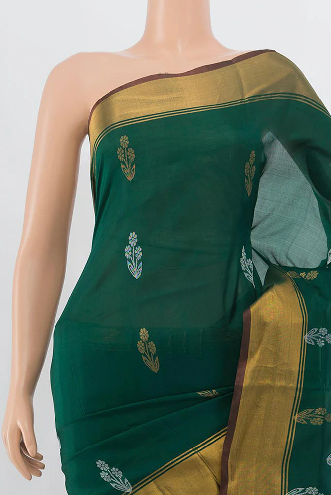 Green Uppada Silk Saree - Image 2