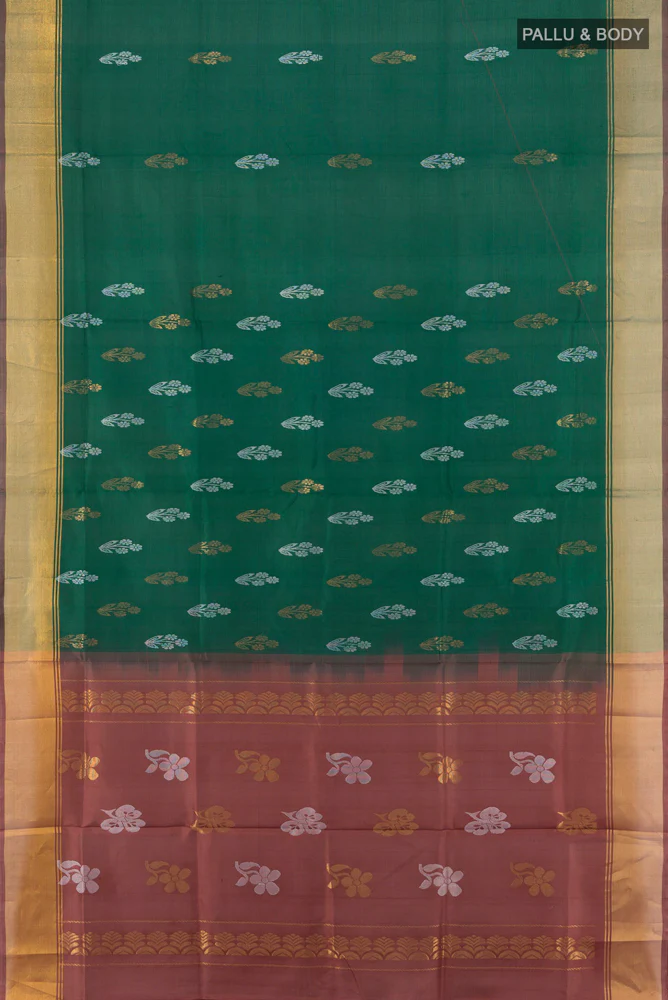 Green Uppada Silk Saree - Image 5