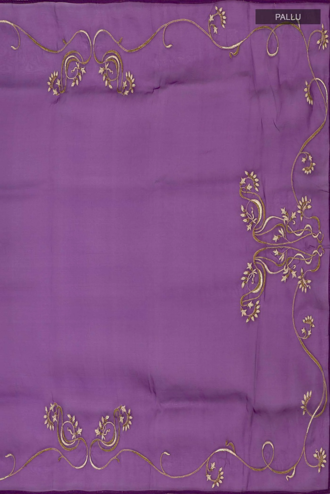 Mira-Violet Organza Silk Saree - Image 6