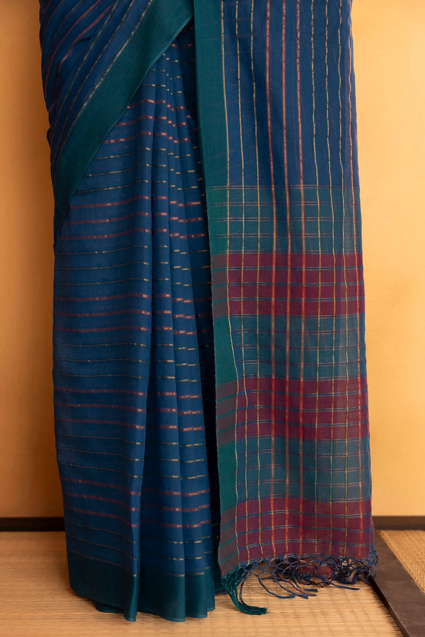 Mishri-Blue Cotton Saree - Image 5