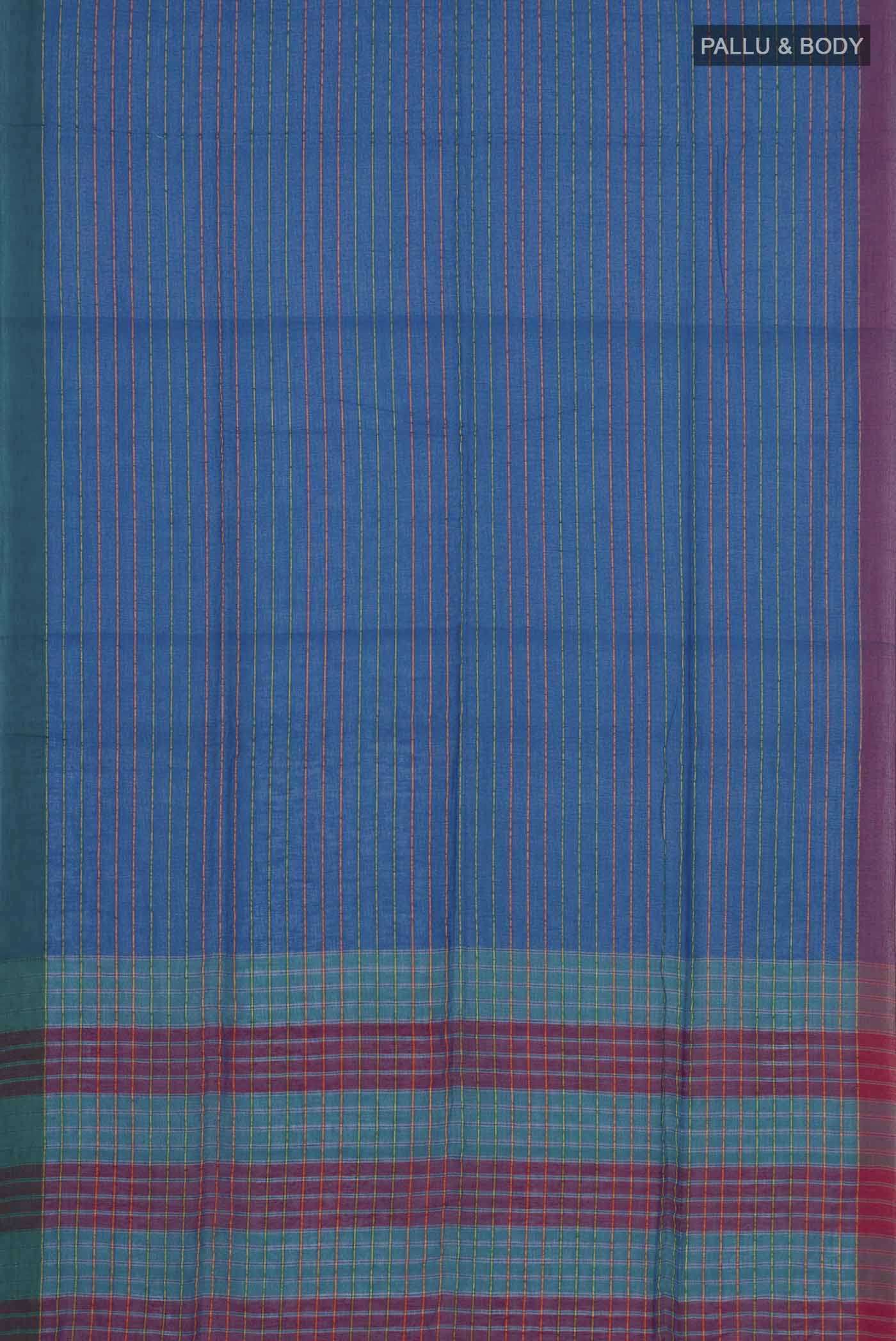 Mishri-Blue Cotton Saree - Image 8