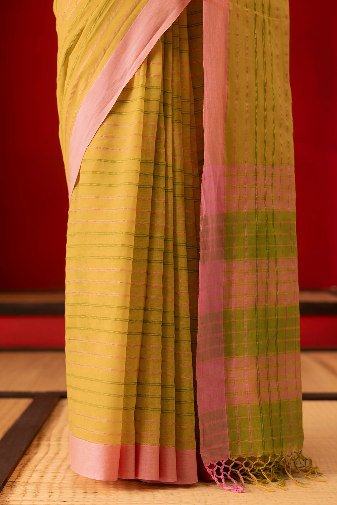 Mishri-Mustard Yellow Cotton Saree - Image 5