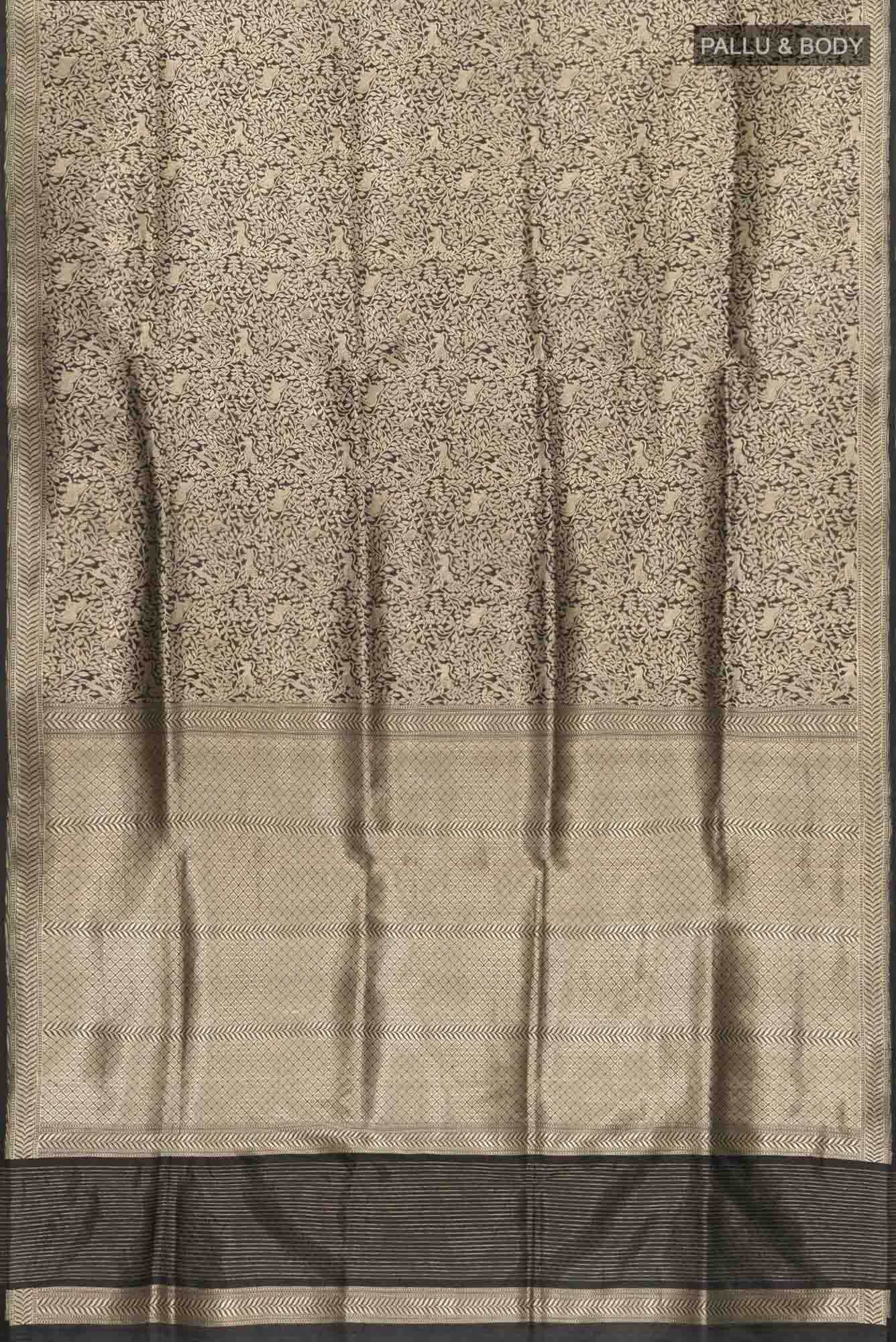 Mogli's World-Black Banarasi Silk Saree - Image 8