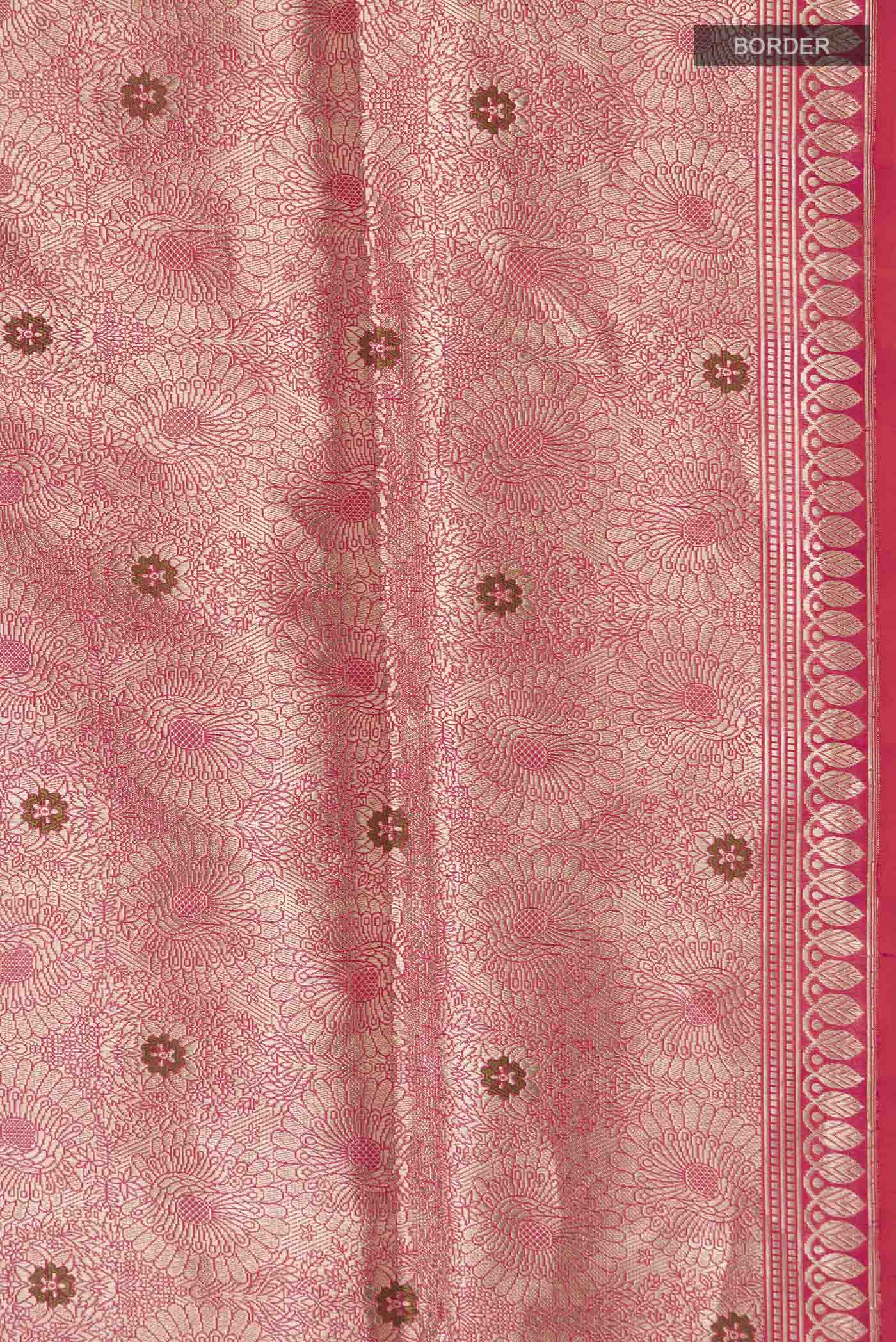 Mor-Red Banarasi Silk Saree - Image 3
