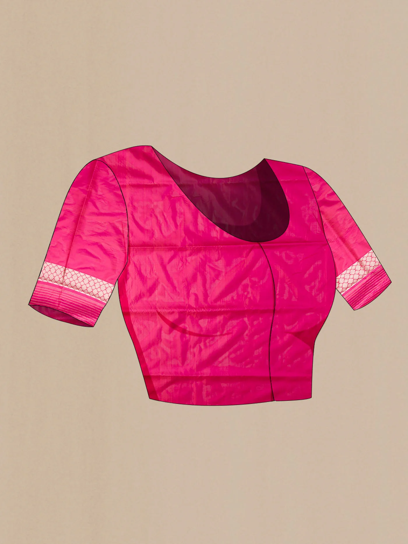 Mor-Red Banarasi Silk Saree - Image 9