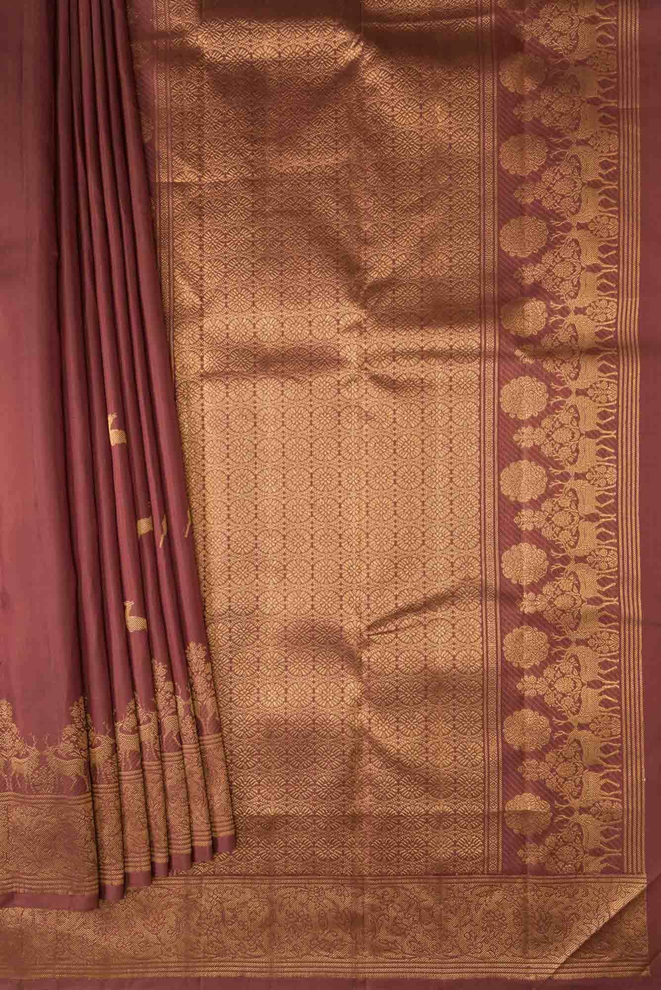 Mrignayani-Rust Kanchipuram Silk Saree - Image 5