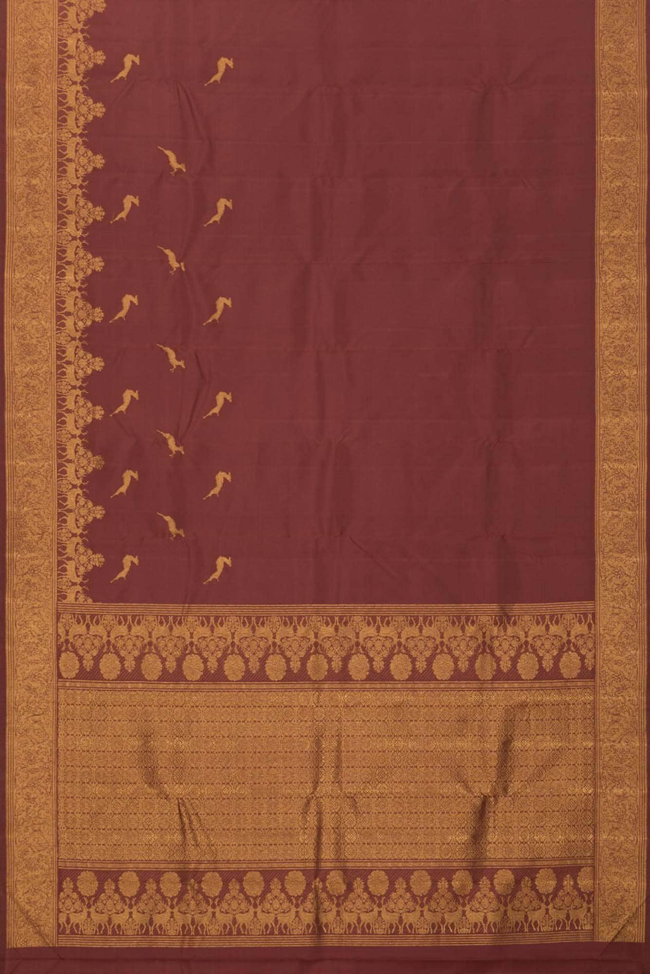 Mrignayani-Rust Kanchipuram Silk Saree - Image 6