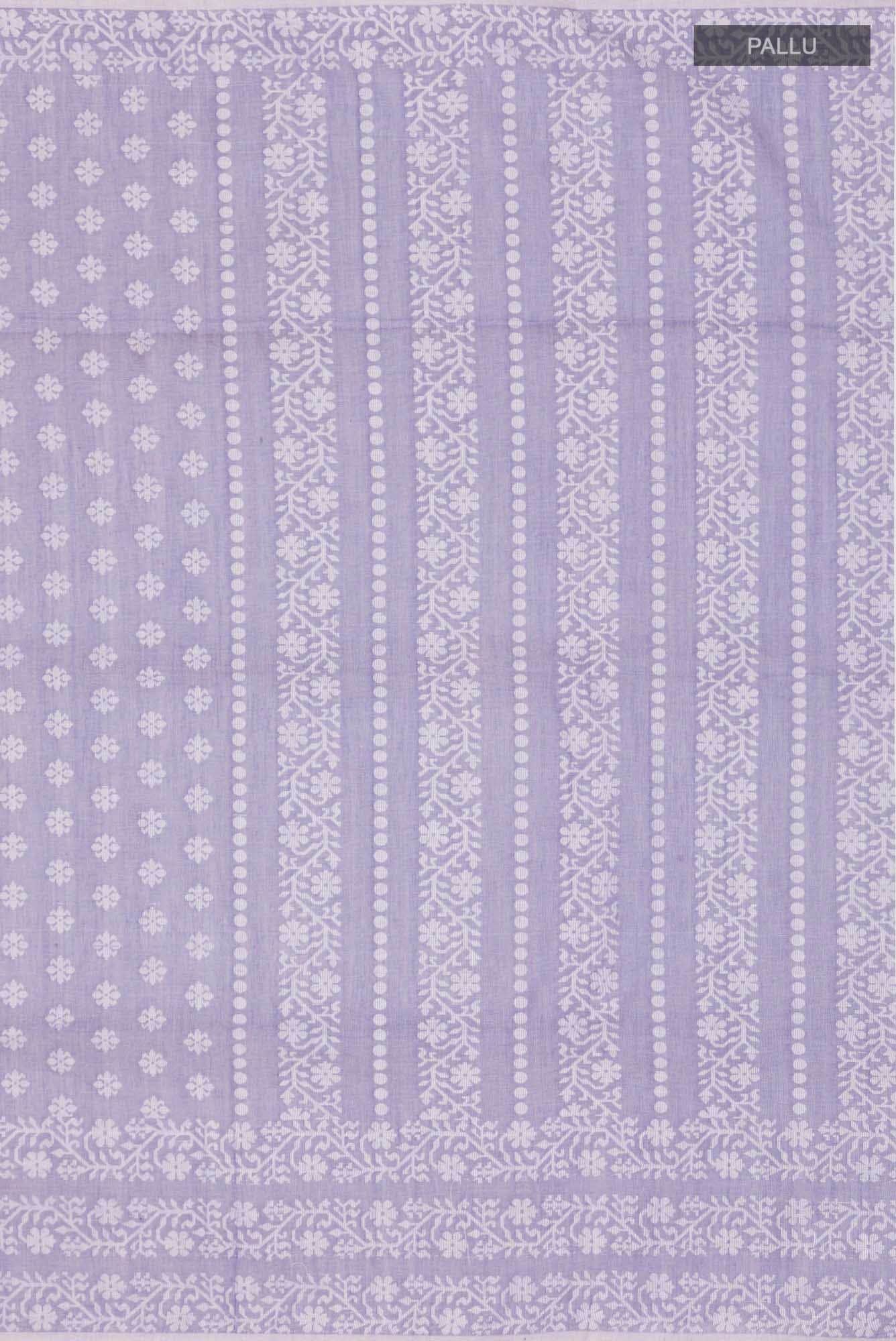 Mrinal-Heather Purple Bengal Cotton saree - Image 5