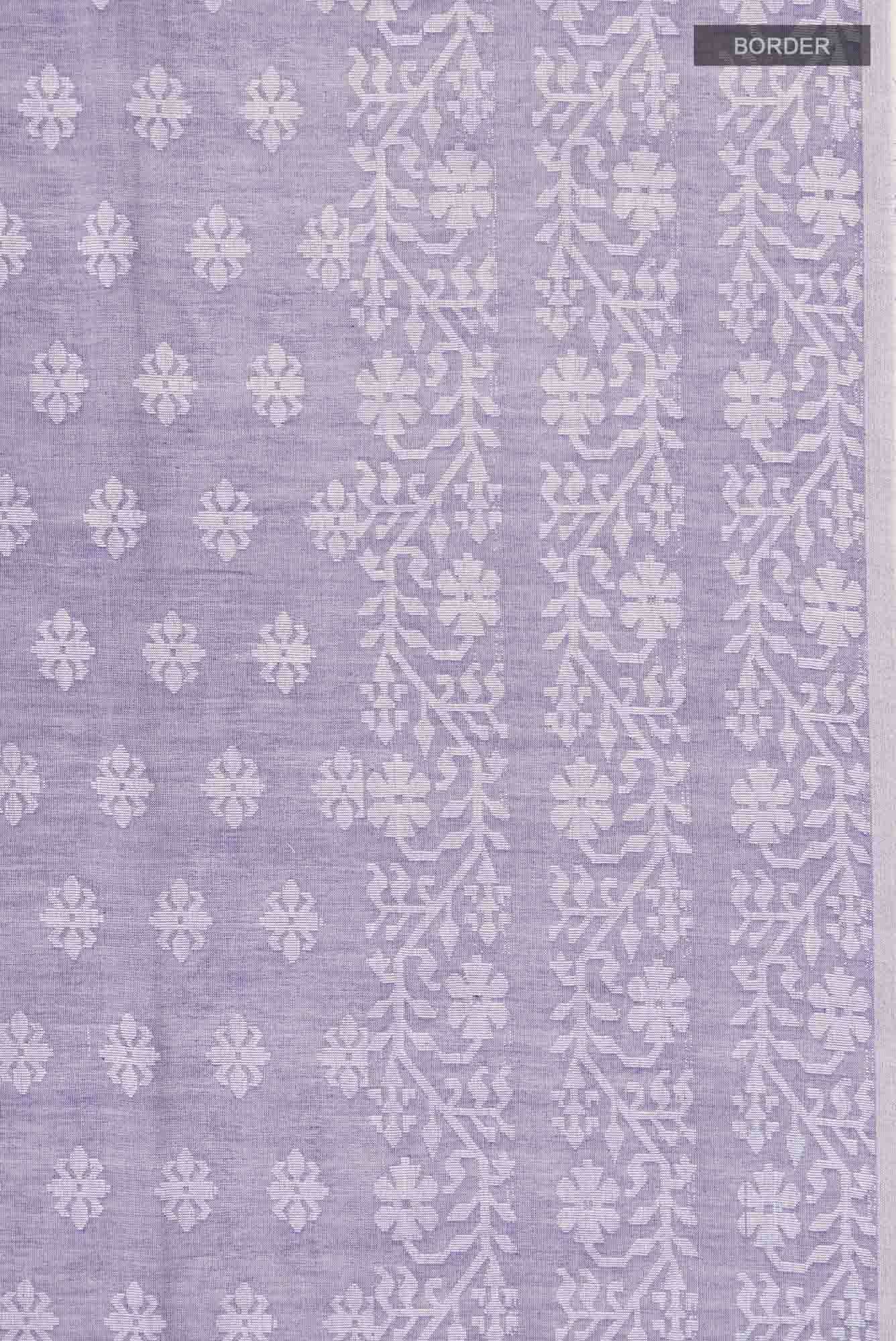 Mrinal-Heather Purple Bengal Cotton saree - Image 7