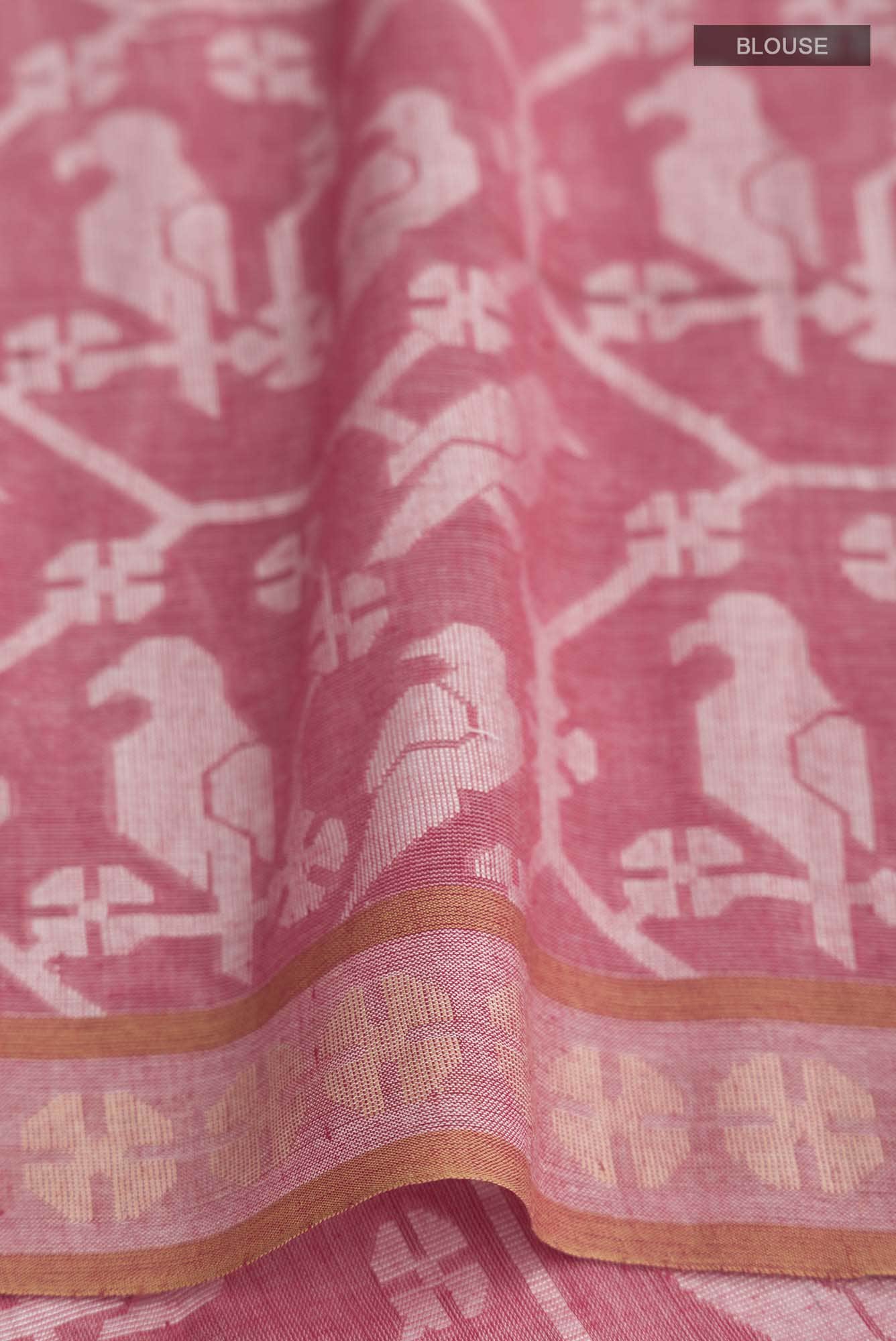 Mrinmayi-Peach Bengal Cotton Saree - Image 6