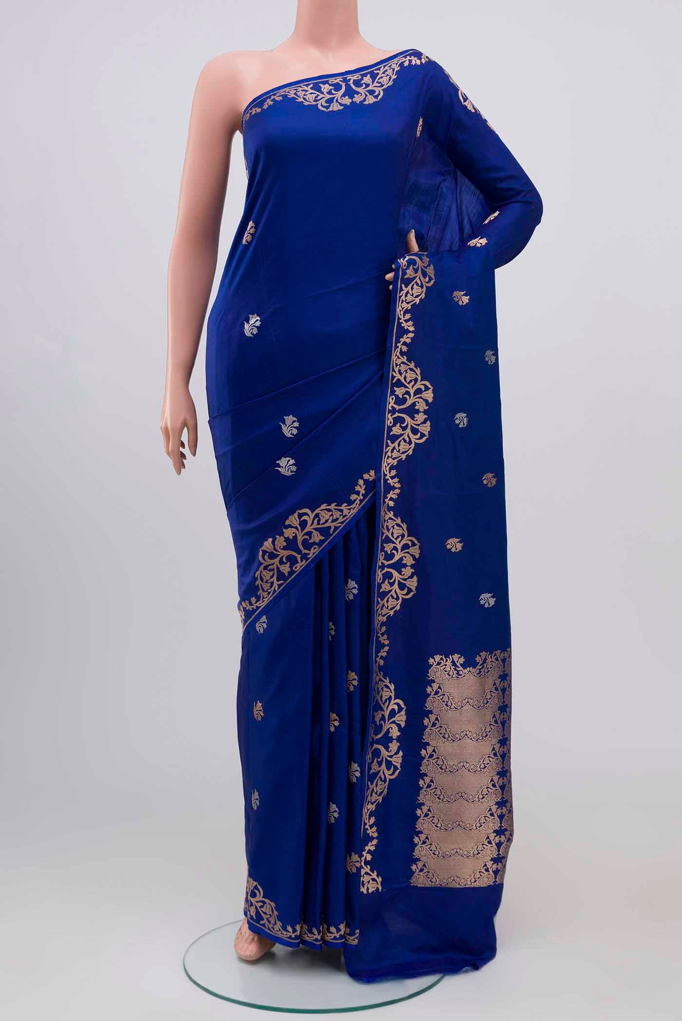 Mrunali-Blue Banarasi Katan Silk Saree - Image 2