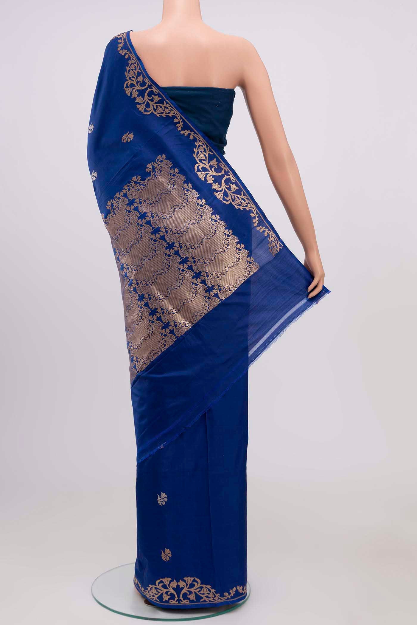 Mrunali-Blue Banarasi Katan Silk Saree - Image 5