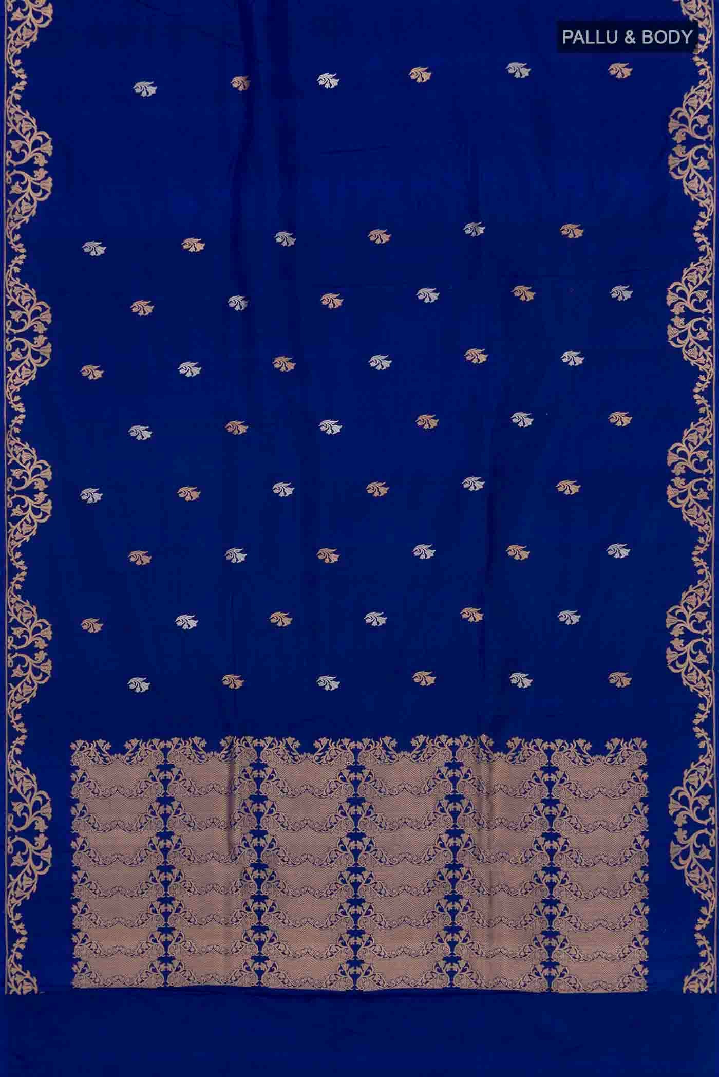 Mrunali-Blue Banarasi Katan Silk Saree - Image 7
