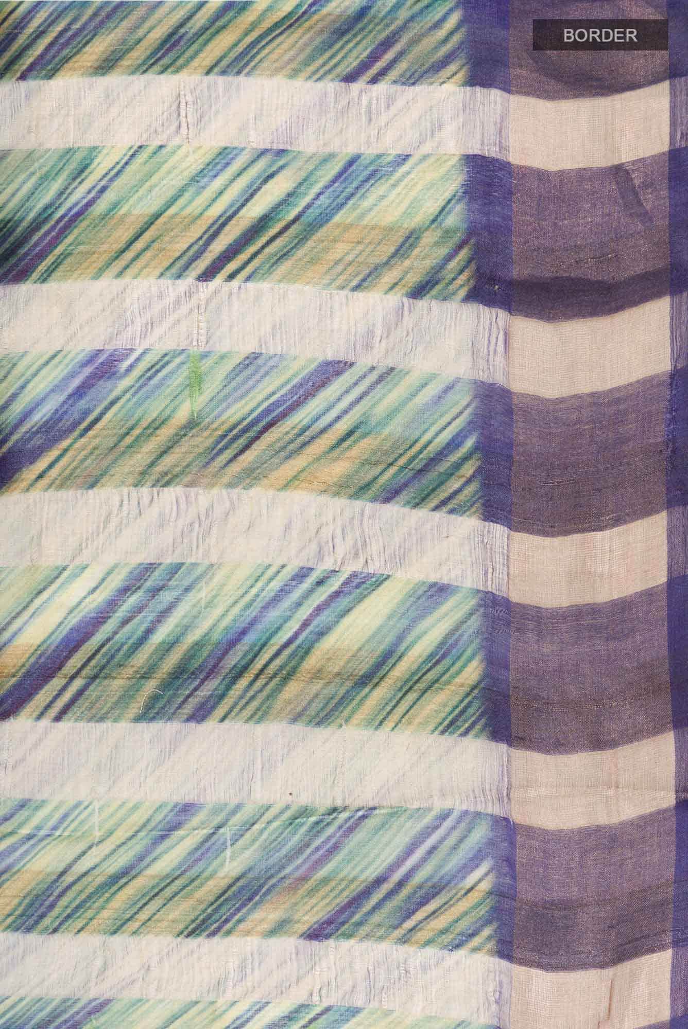 Multi Bhagalpuri Tussar Silk Saree - Image 4