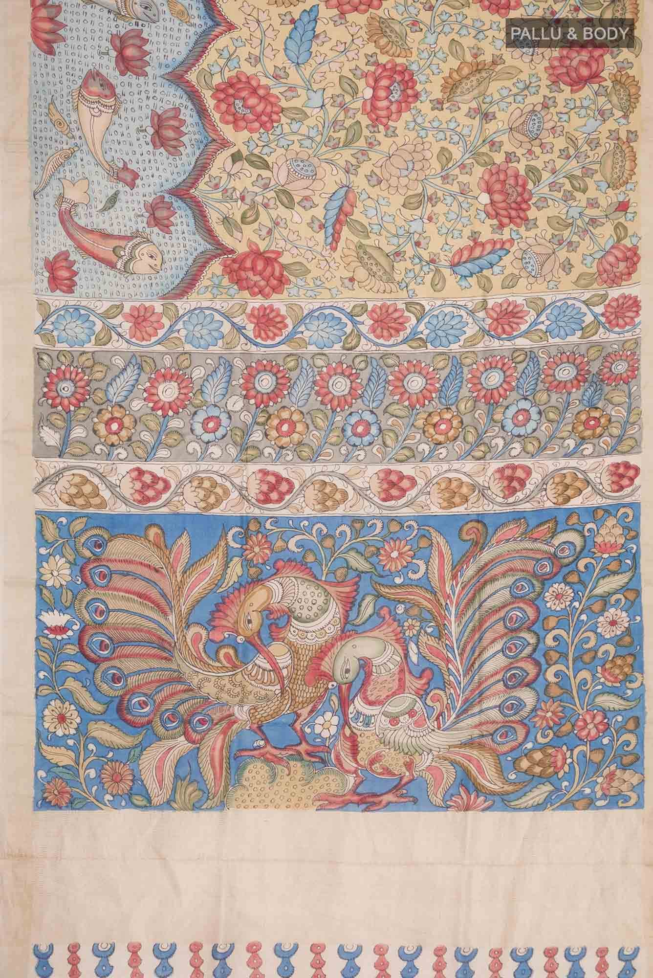 Multi Bhagalpuri Tussar Silk Saree - Image 4