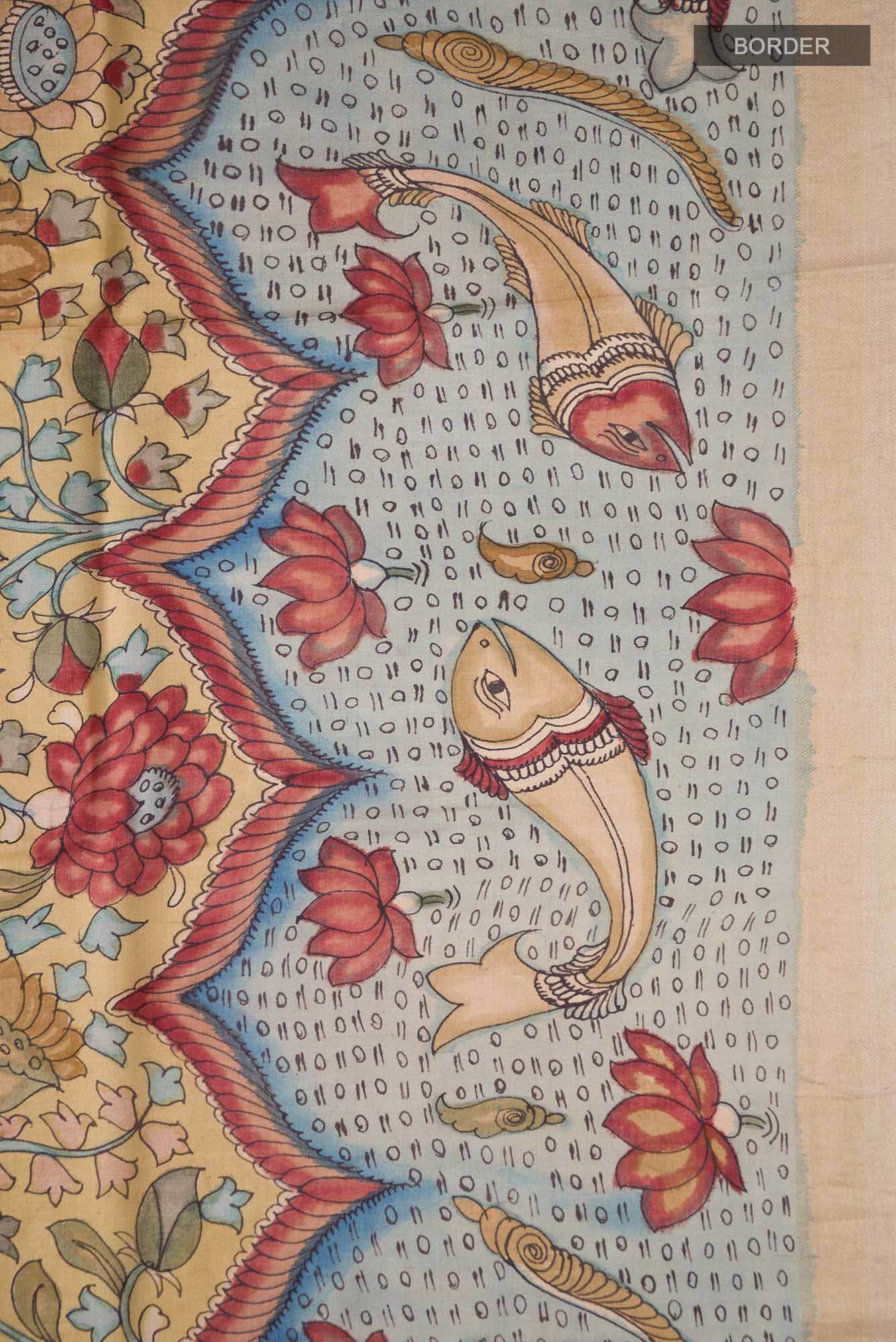 Multi Bhagalpuri Tussar Silk Saree - Image 5