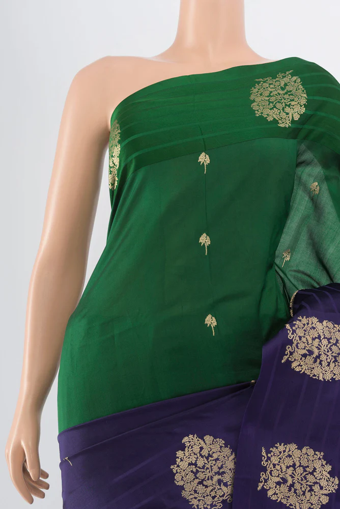 Multi Color Banarasi Katan Silk Saree - Image 2
