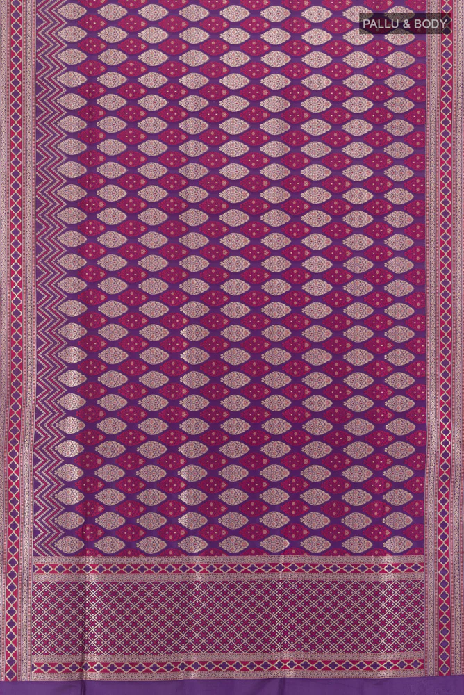 Violet Banarasi Silk Saree - Image 5