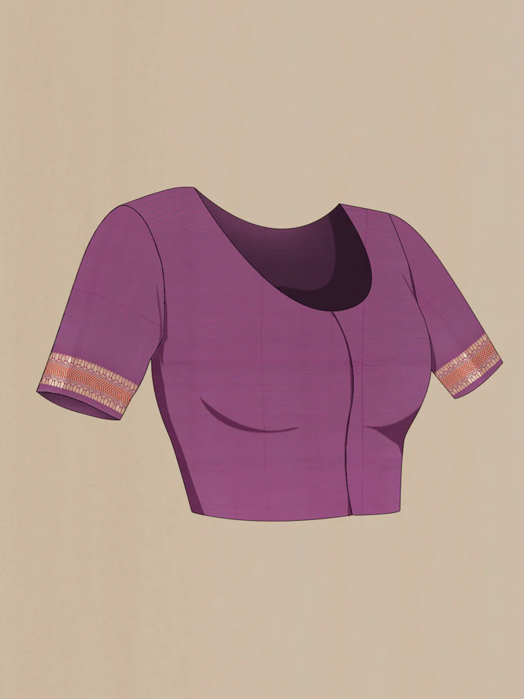 Purple Banarasi Silk Saree - Image 4