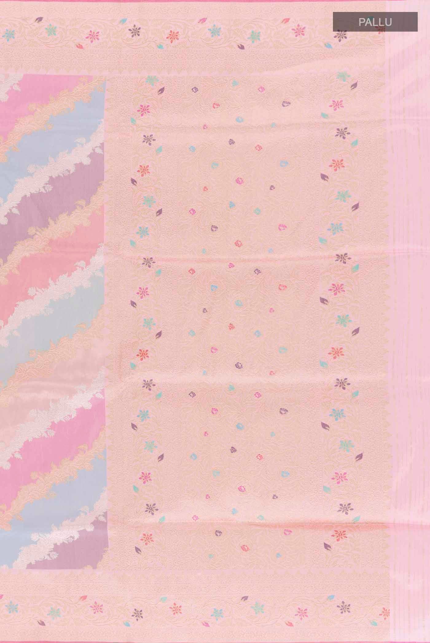Multi Color Banarasi Silk Saree - Image 7