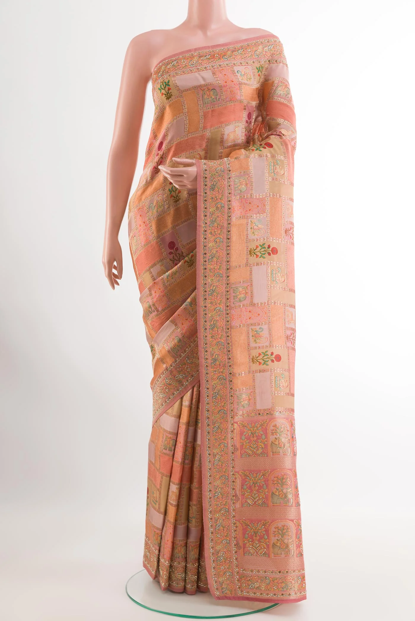 Multi Color Blended Art Silk Saree