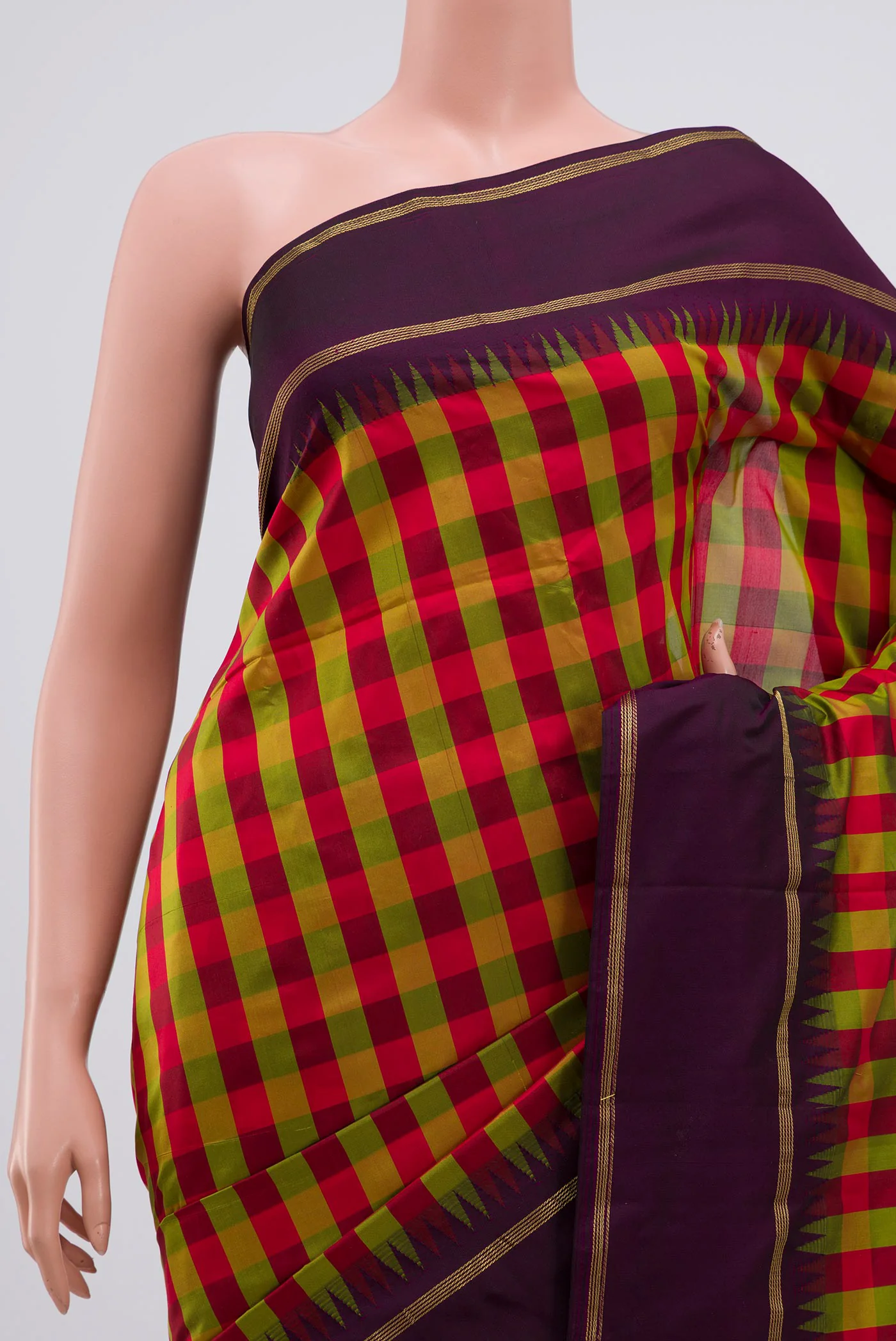 Multi Color Blended Bangalore Silk Saree - Image 2