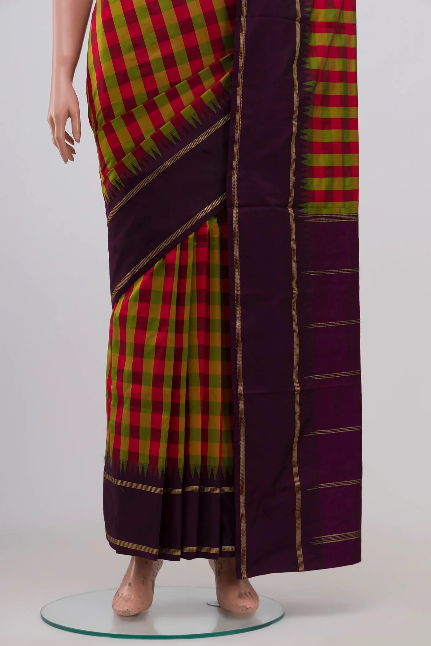 Multi Color Blended Bangalore Silk Saree - Image 3