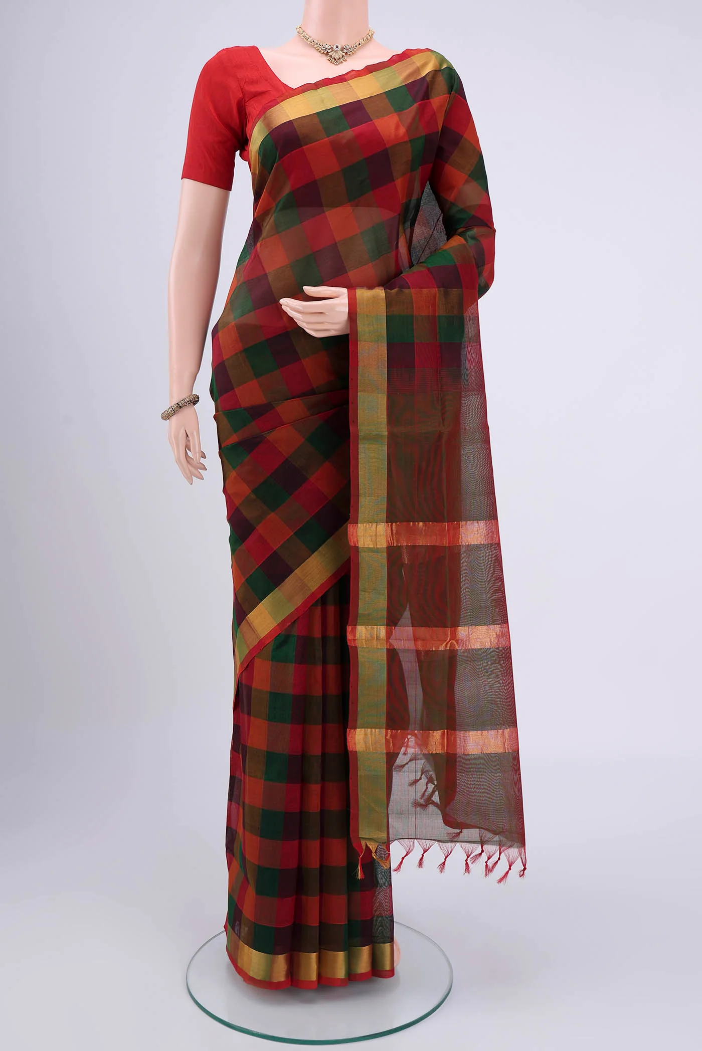 Multi Color Silk Cotton Saree