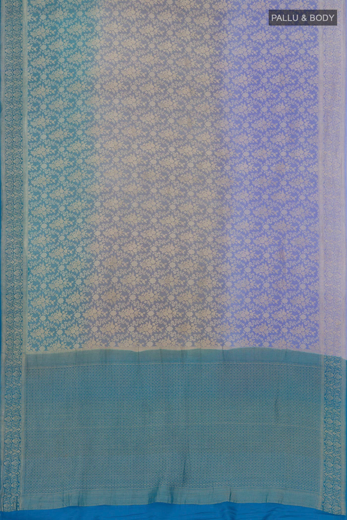 Light Magenta Banarasi Tussar Georgette Saree - Image 5