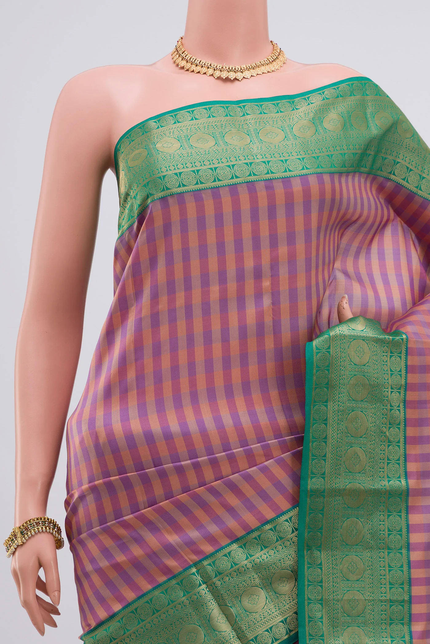 Lavender Kanchipuram Silk Saree - Image 2