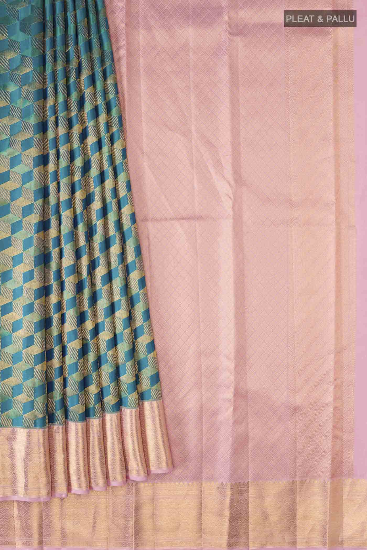 Multi Color Kanchipuram Silk Saree - Image 4