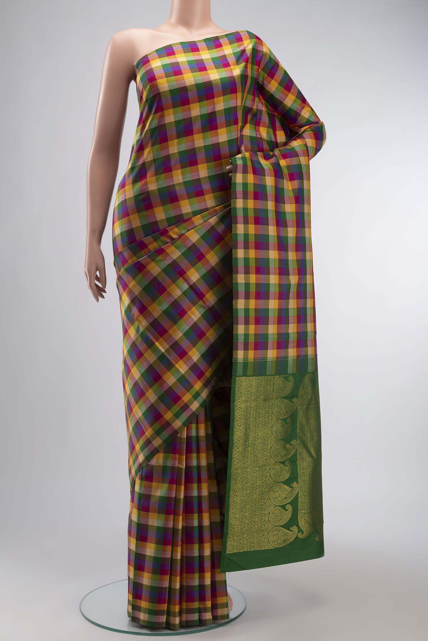 Multi Color Kanchipuram Silk Saree