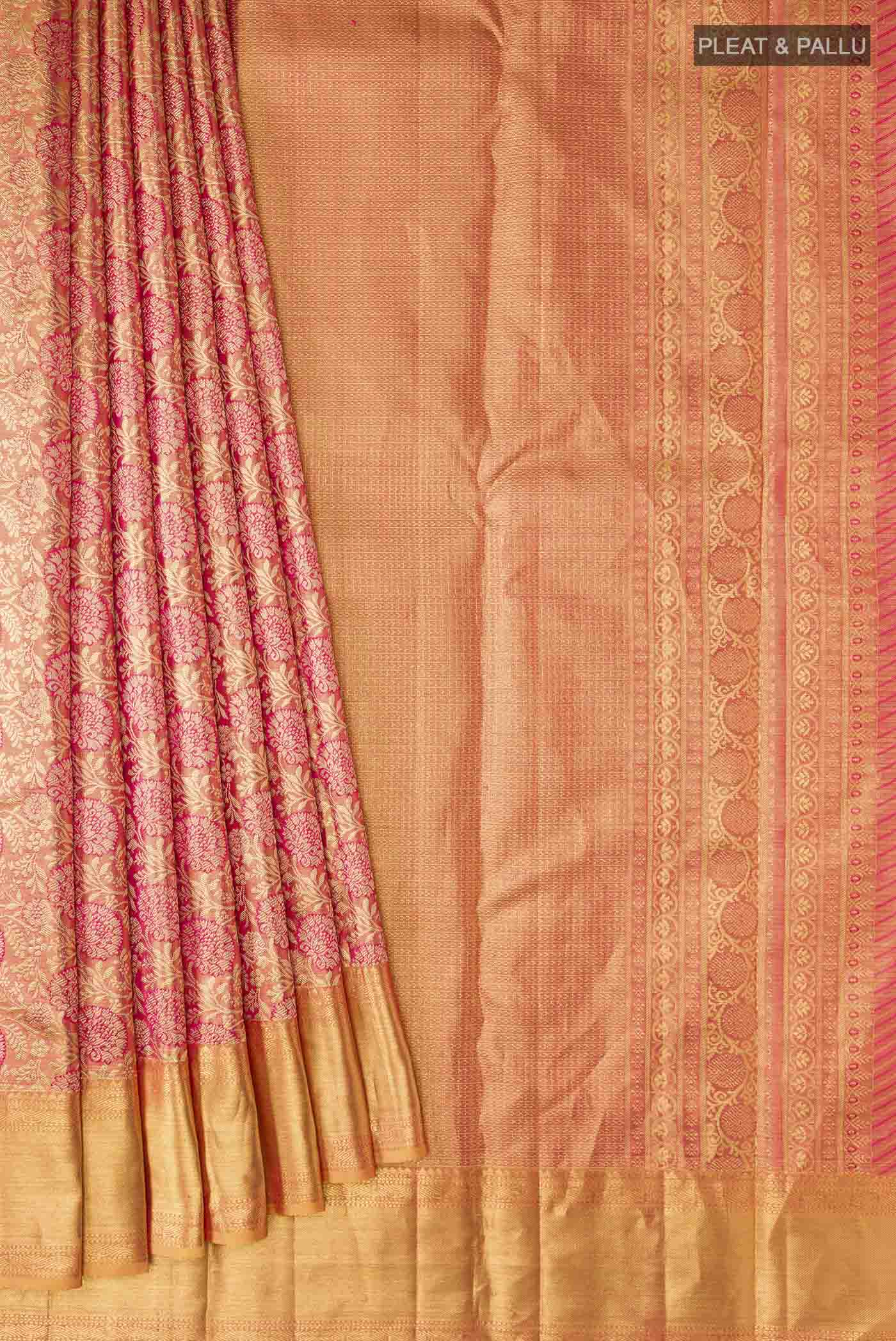 Multi Color Kanjivaram Silk Saree - Image 4
