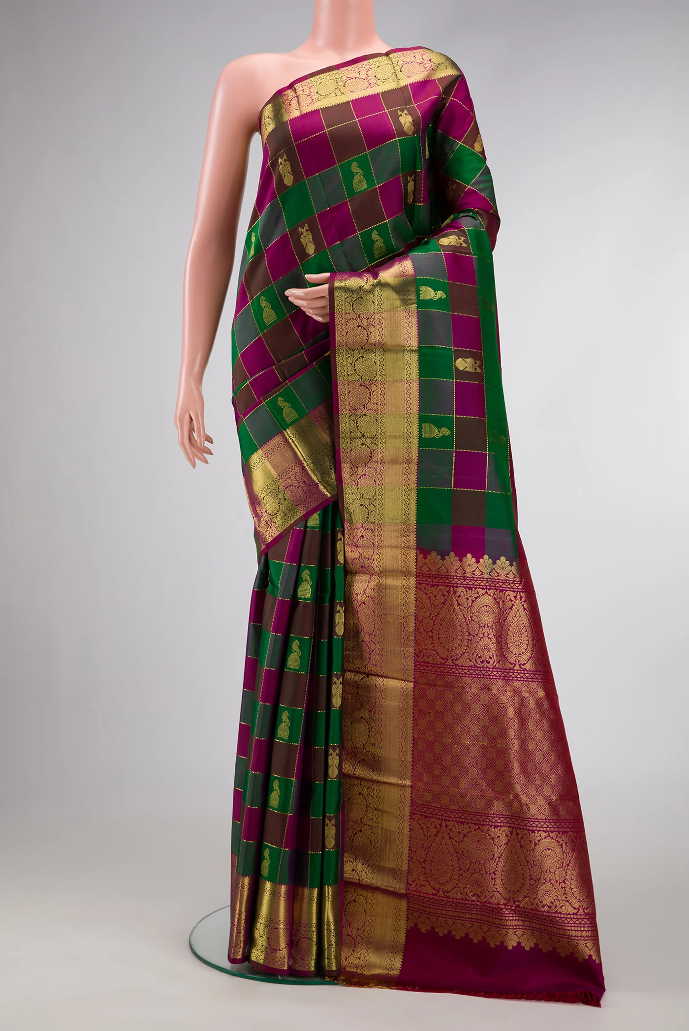 Multi Color Kanchipuram Silk Saree