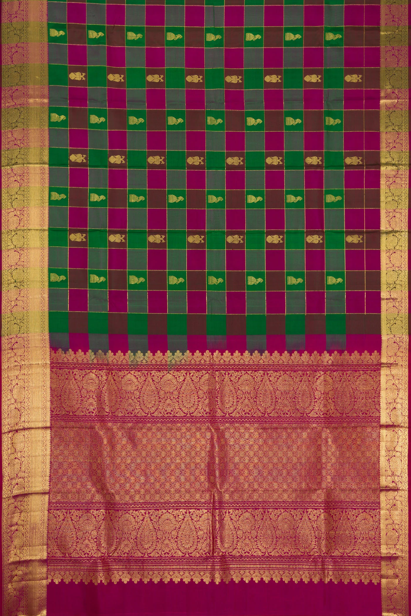 Multi Color Kanchipuram Silk Saree - Image 6
