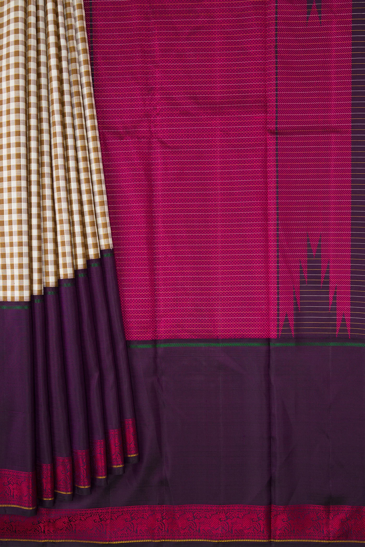 Pure Silk Pure Zari Multi Color Kanchipuram Saree - Image 4