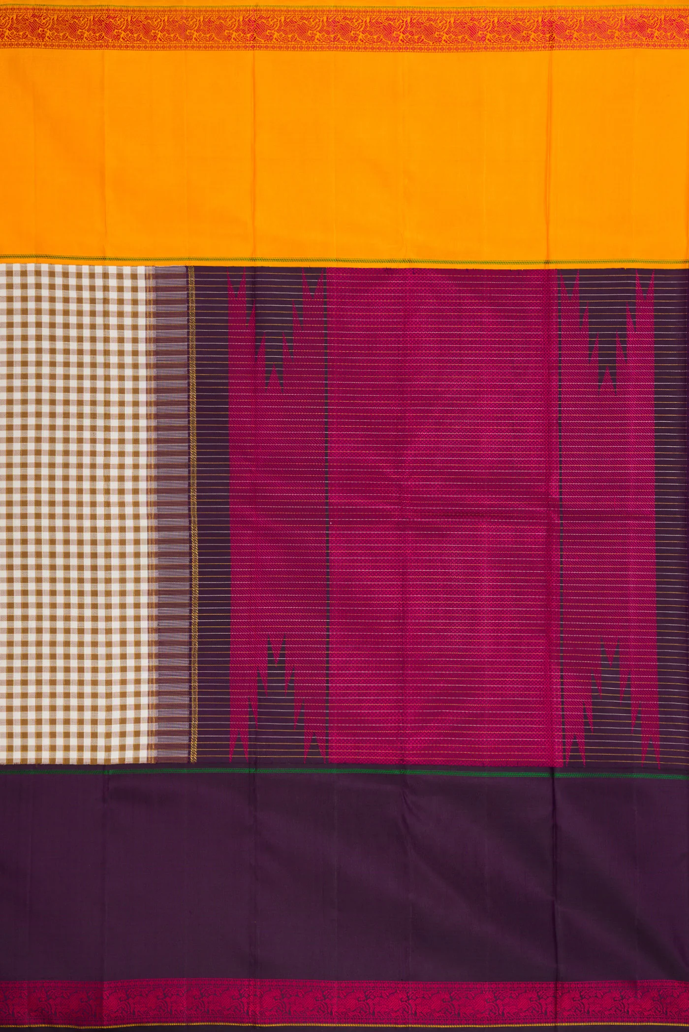 Pure Silk Pure Zari Multi Color Kanchipuram Saree - Image 7