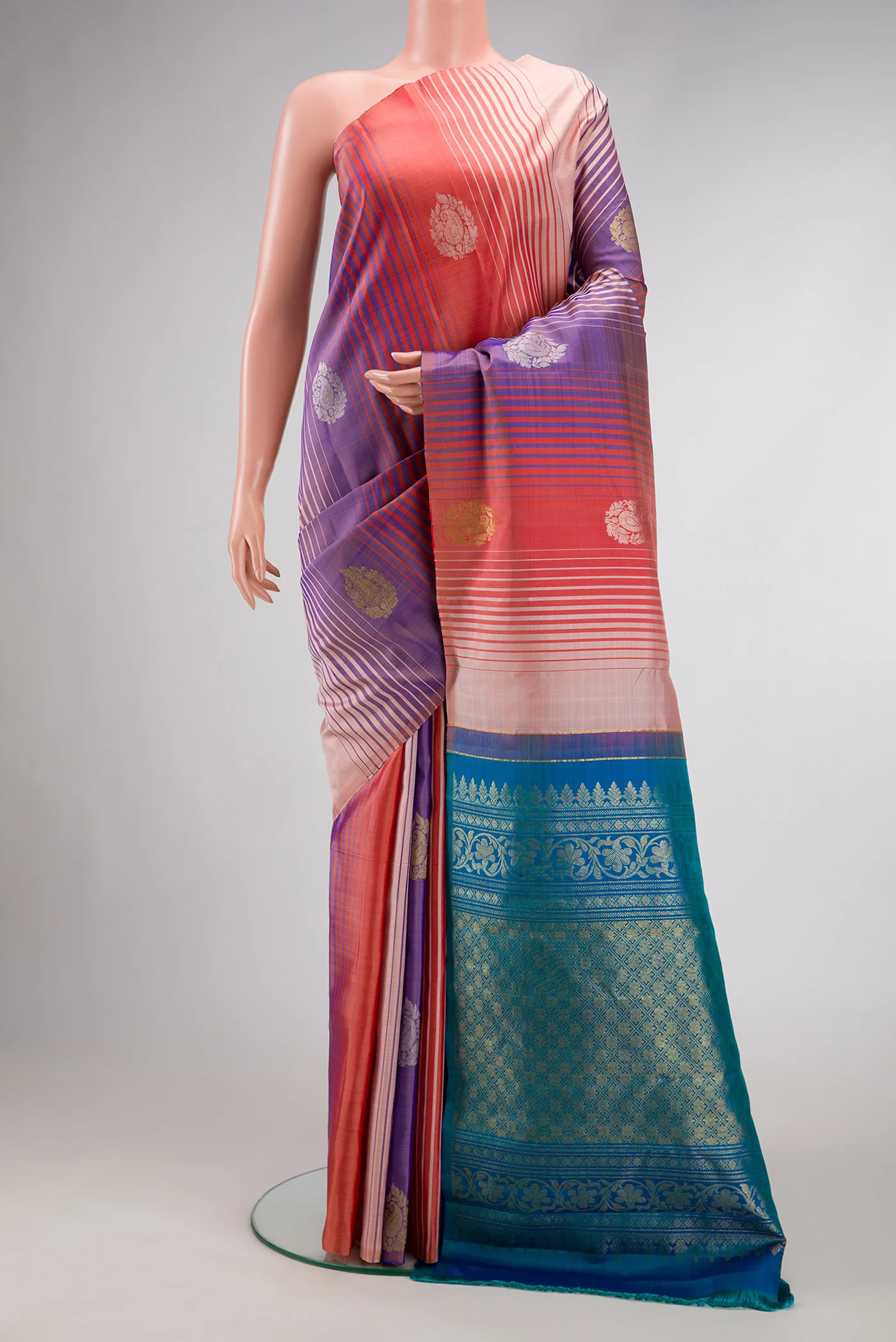 Multi Color Kanchipuram Silk Saree