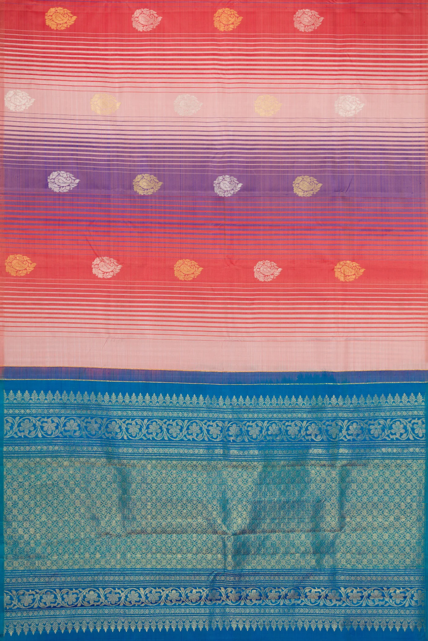 Multi Color Kanchipuram Silk Saree - Image 5