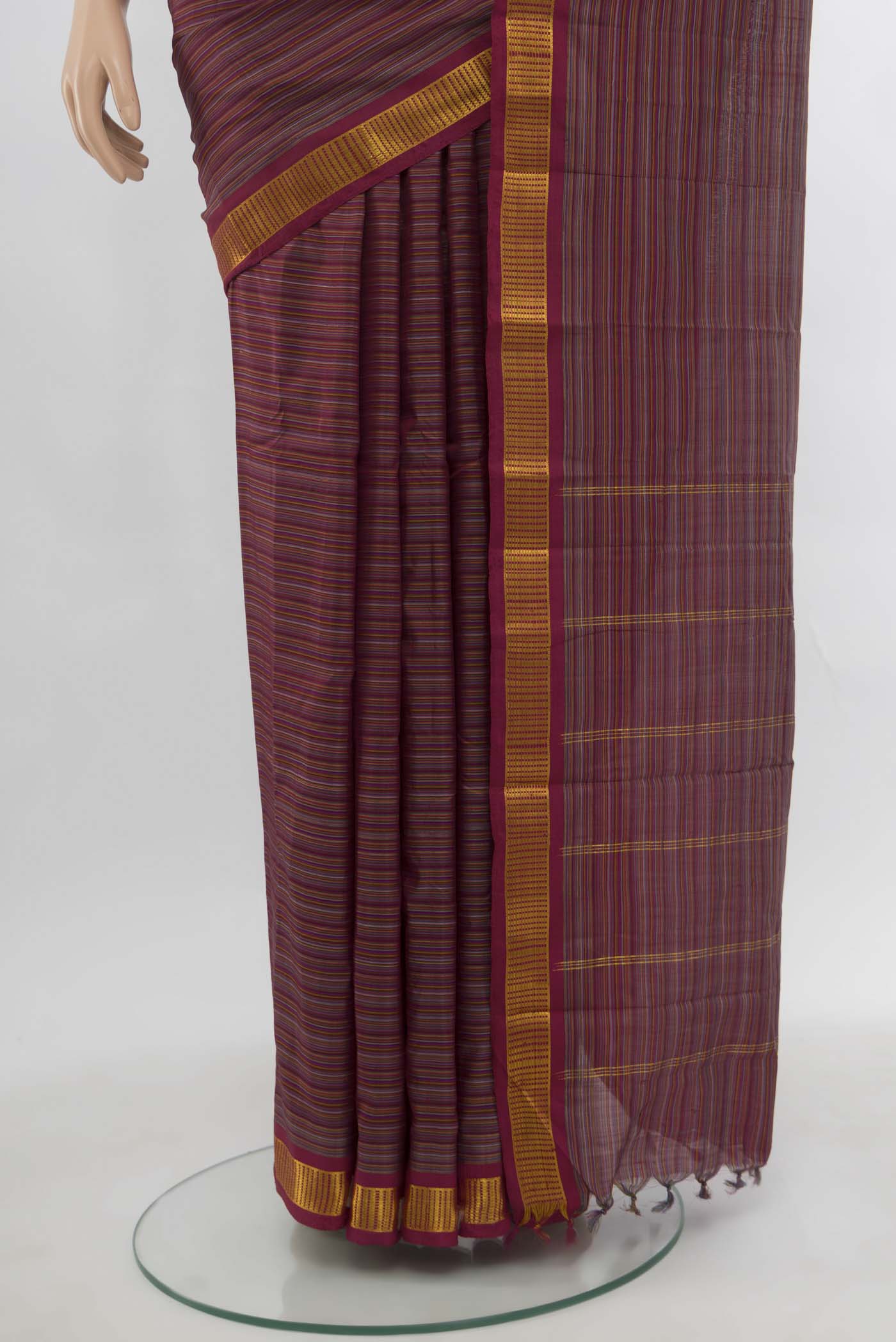 Maroon Kanjivaram Silk Saree - Image 3