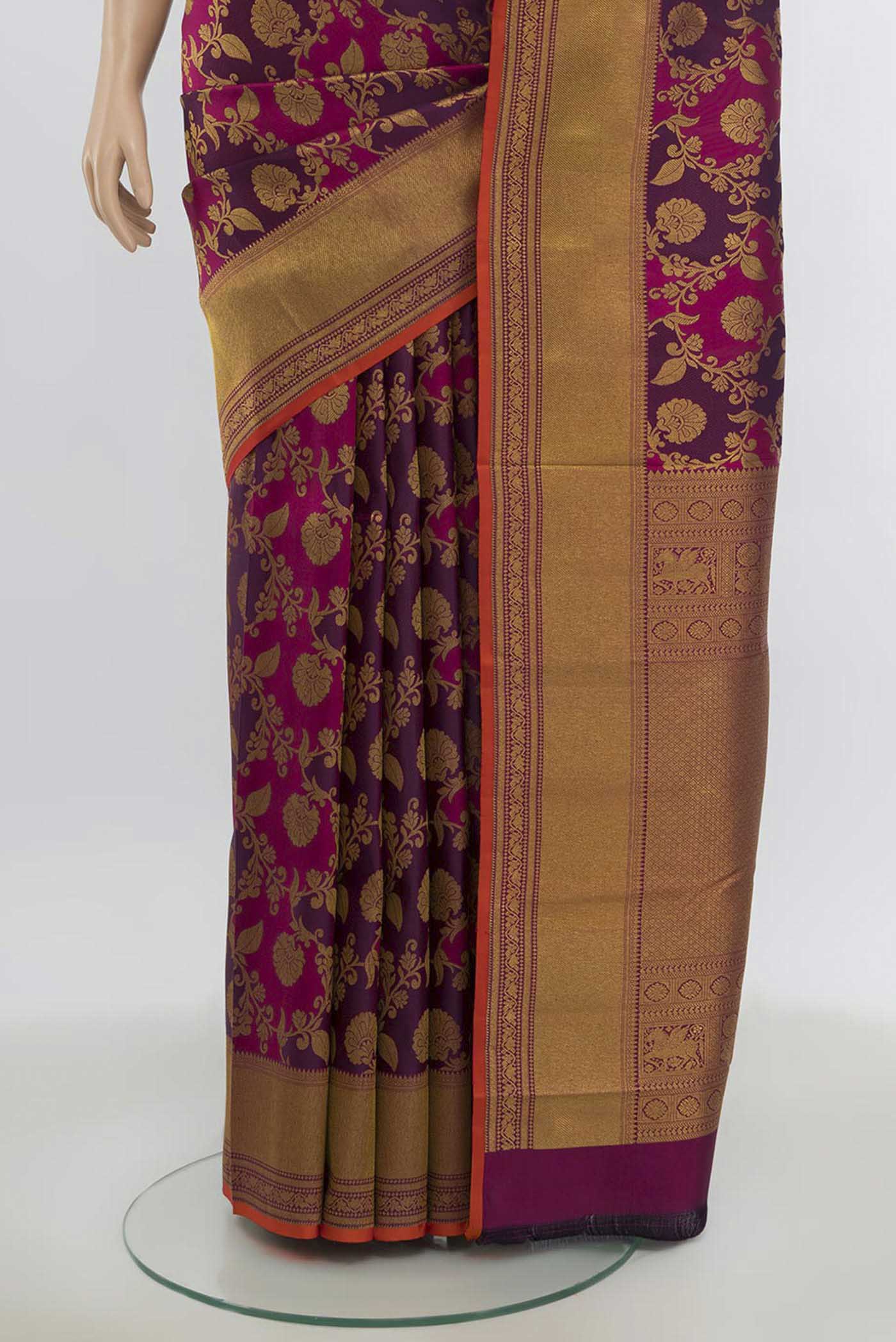 Multi Color Kanjivaram Silk Saree - Image 3