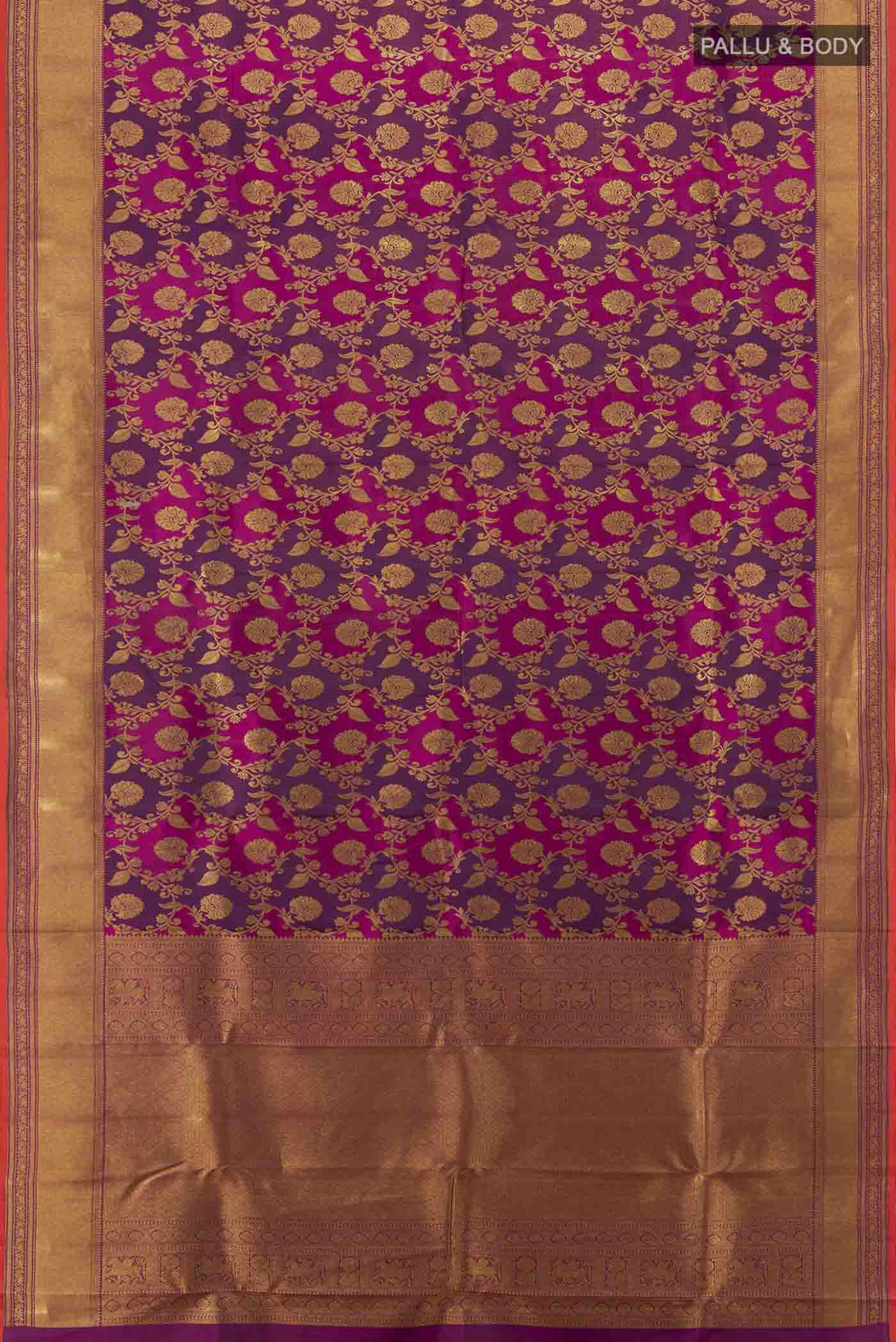 Multi Color Kanjivaram Silk Saree - Image 5
