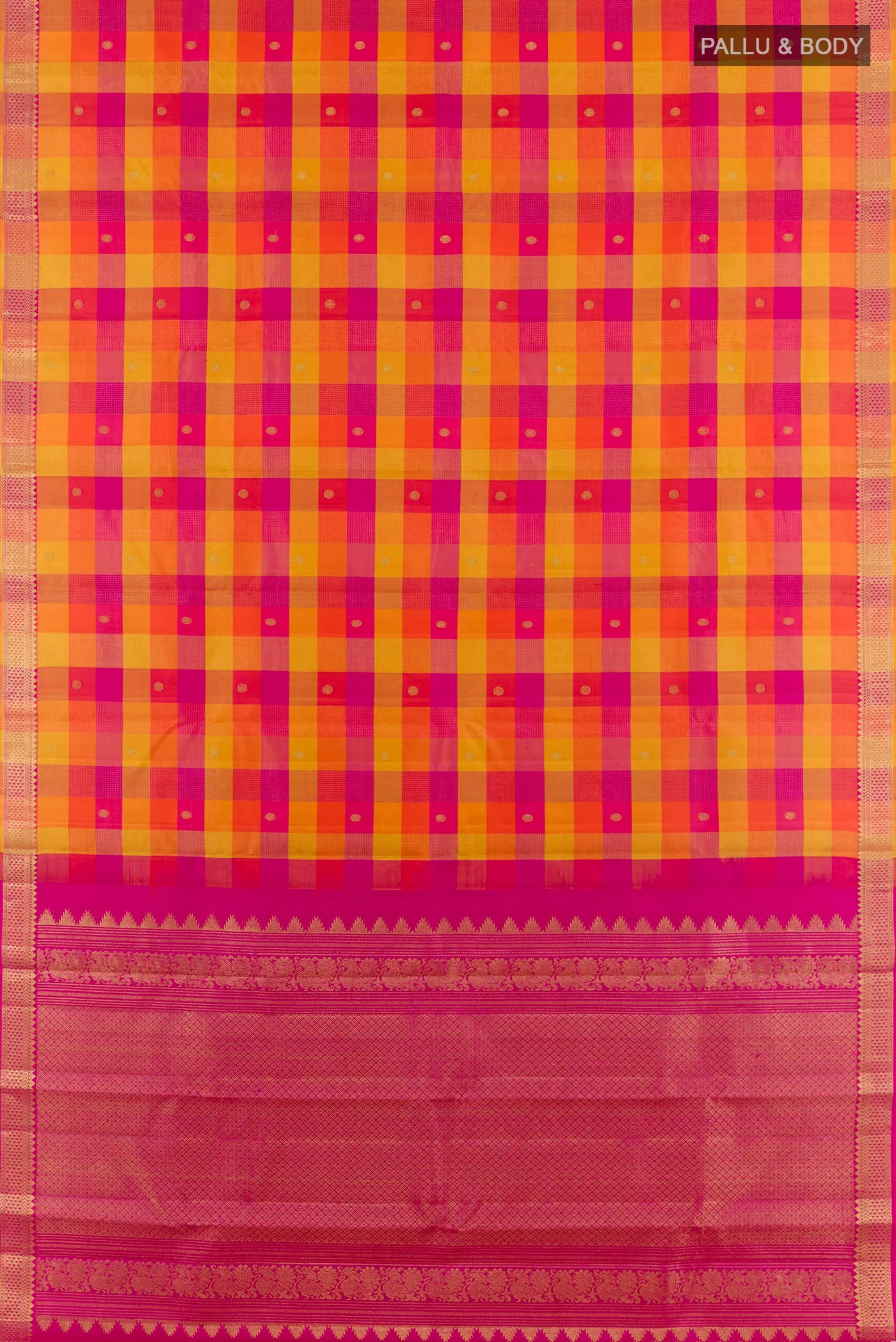 Multi Color Kanjivaram Silk Saree - Image 3